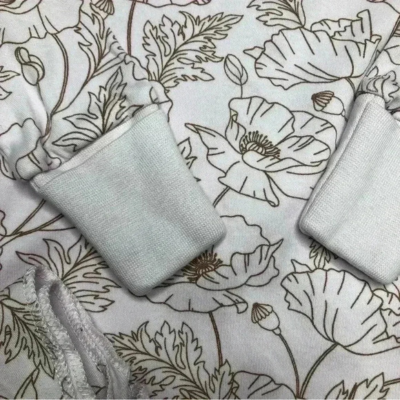 Colored Organics Gown Long Sleeved Adjustable Tie Bottom purple Floral 0-3M - Picture 9 of 16